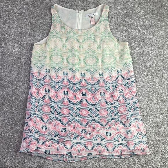 Cabi Sleeveless Top Women's Small Multicolor Mosaic Print Lightweight Lined - Picture 2 of 13